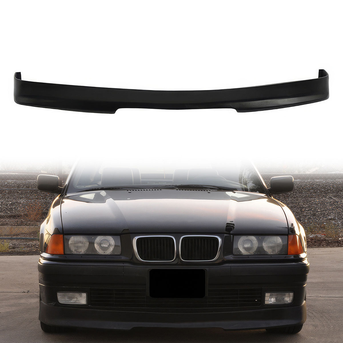 1992-1998 BMW E36 3-Series Unpainted Black Front Bumper Lip PU