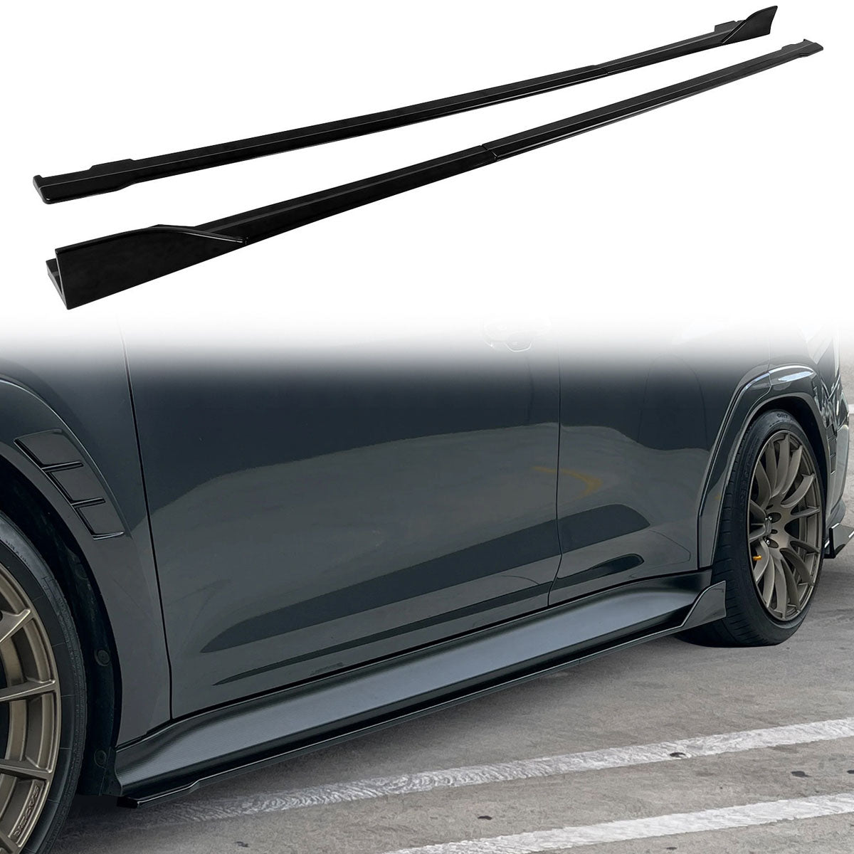 2022-2025 Subaru WRX D Style Matte Black Side Skirts Extensions 4PCS