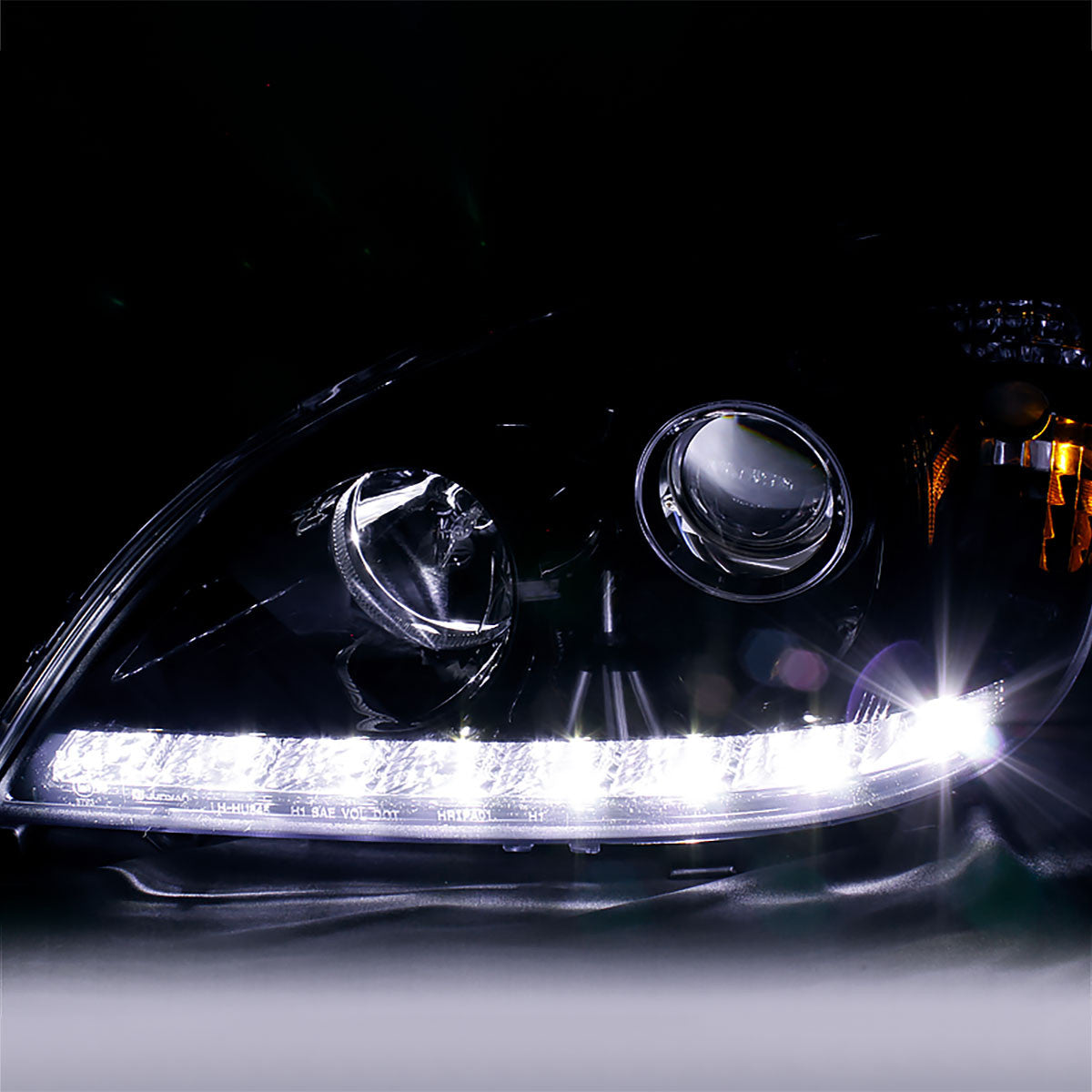 Spec-D 02-05 Mercedes ML W163 Projector Headlights Black/Smoked