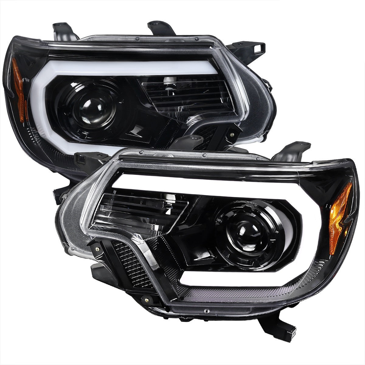 Spec-D 12-15 Tacoma Projector Headlights LED Bar Black
