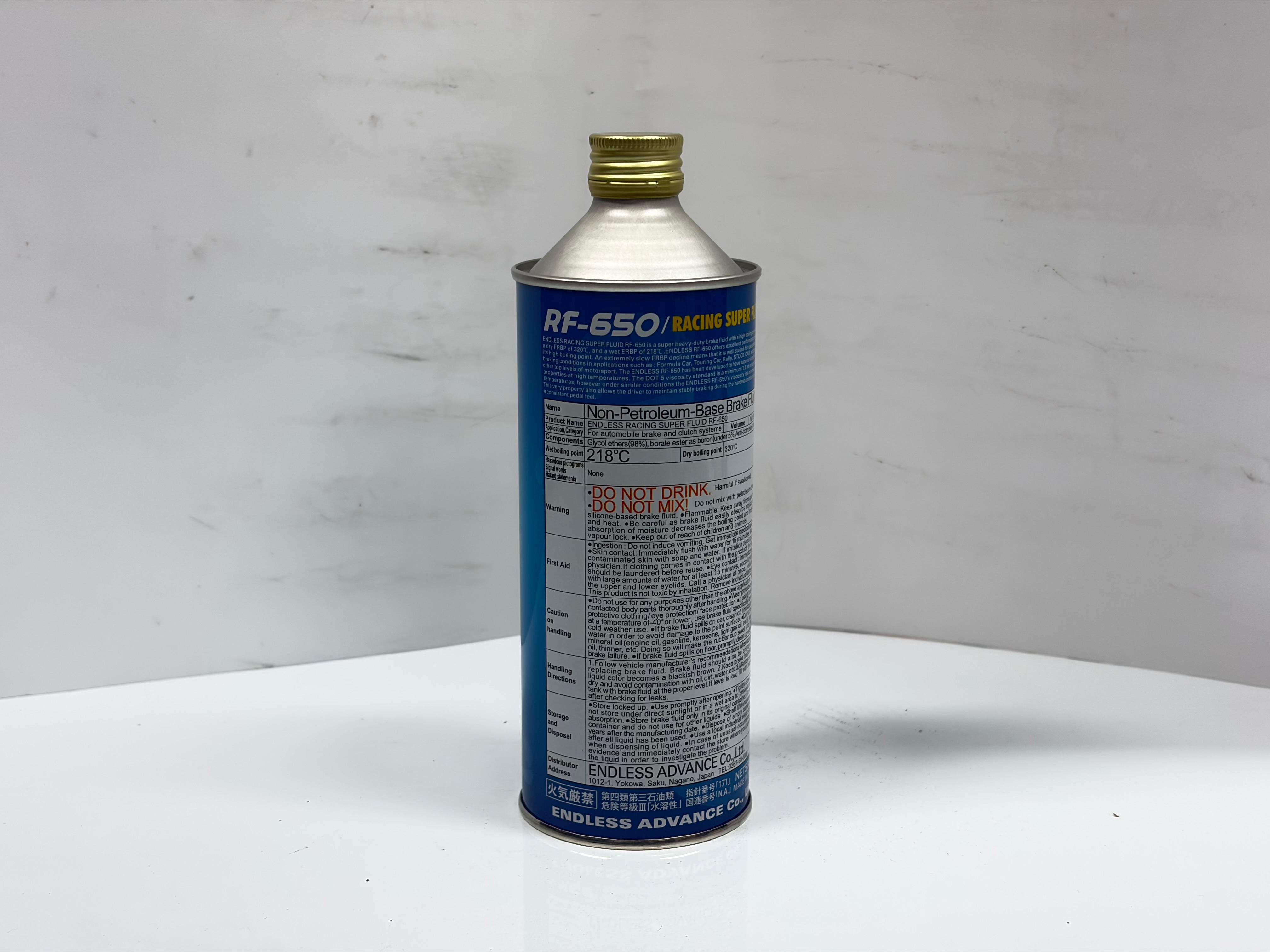 Endless RF‑650 Racing Brake Fluid 500 mL - 613°F Dry Boiling Point, Motorsport Grade RF650