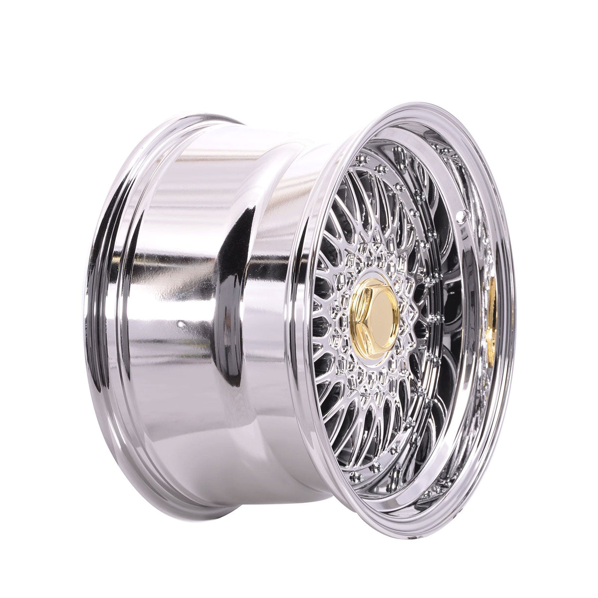 (2) 17X10 +25 5X100 / 5X114.3 Step Lip Deep Dish Mesh Wheels Rims
