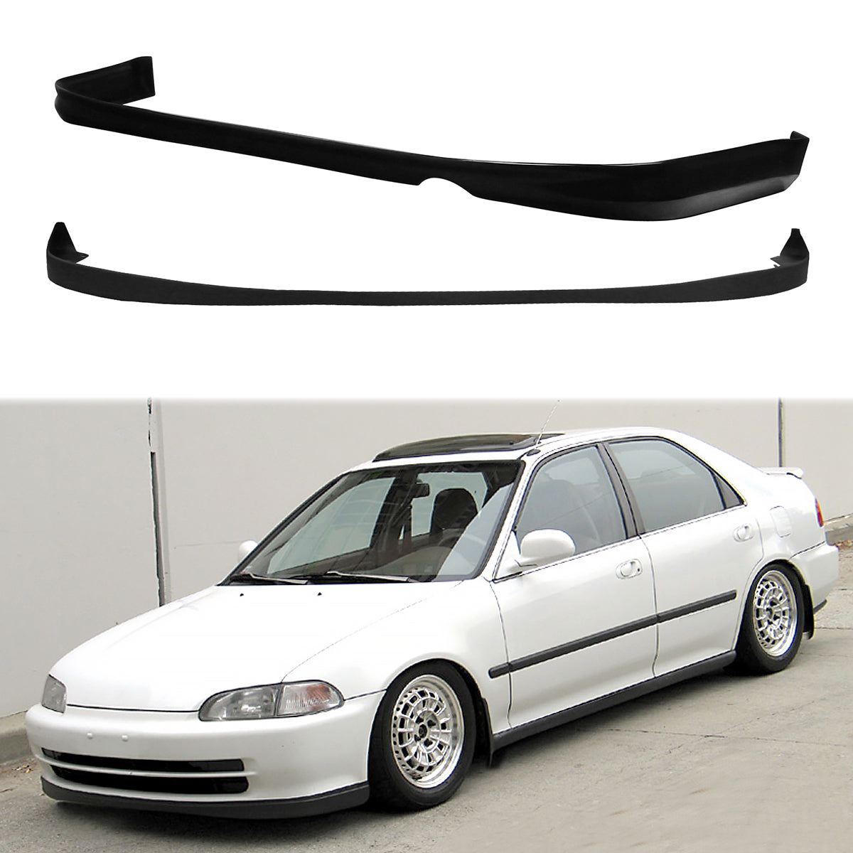 Rear Diffuser & Front Lip For 1992-1995 Honda Civic PU Unpainted