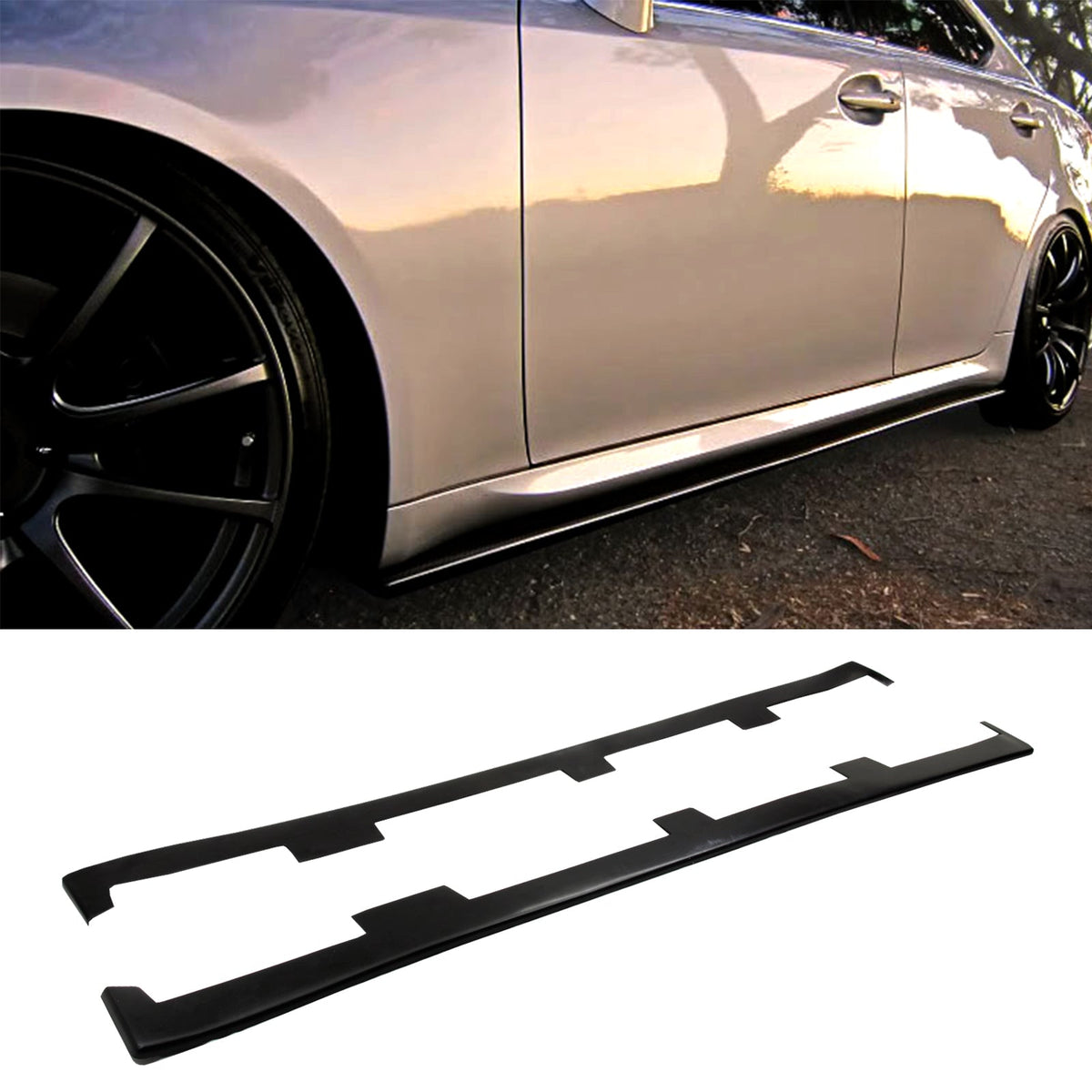 Side Skirts & Front Lip For 2006-2008 Lexus IS250 IS350 JDM PM Style