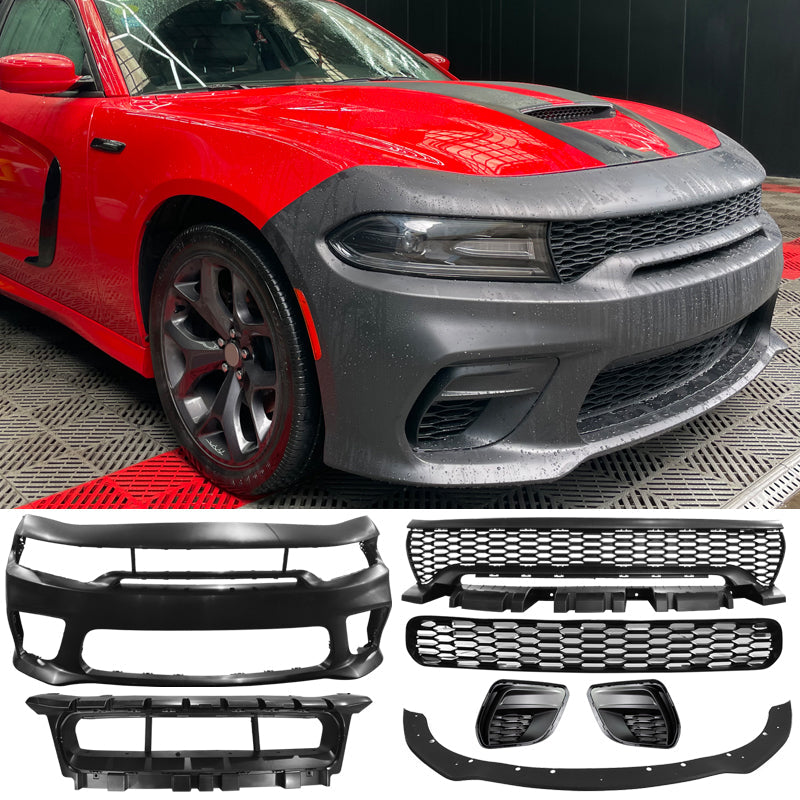 2015-2023 Dodge Charger Front Bumper Cover Grill Kit Widebody Black P