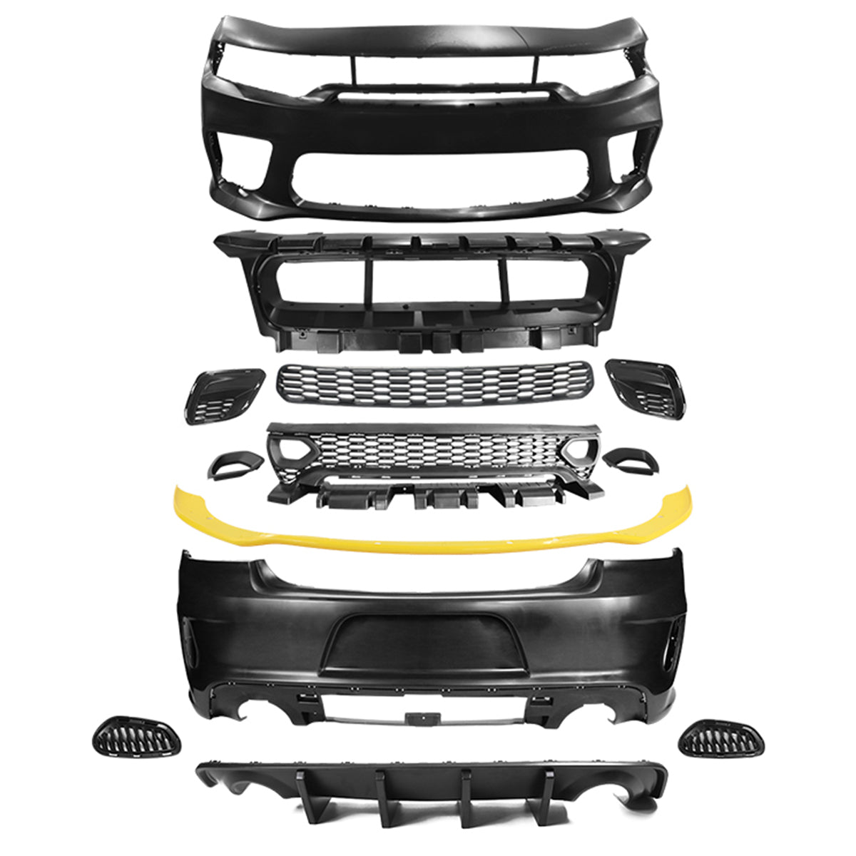 2015-2023 Dodge Charger Rear & Front Bumper Yellow Lip Diffuser