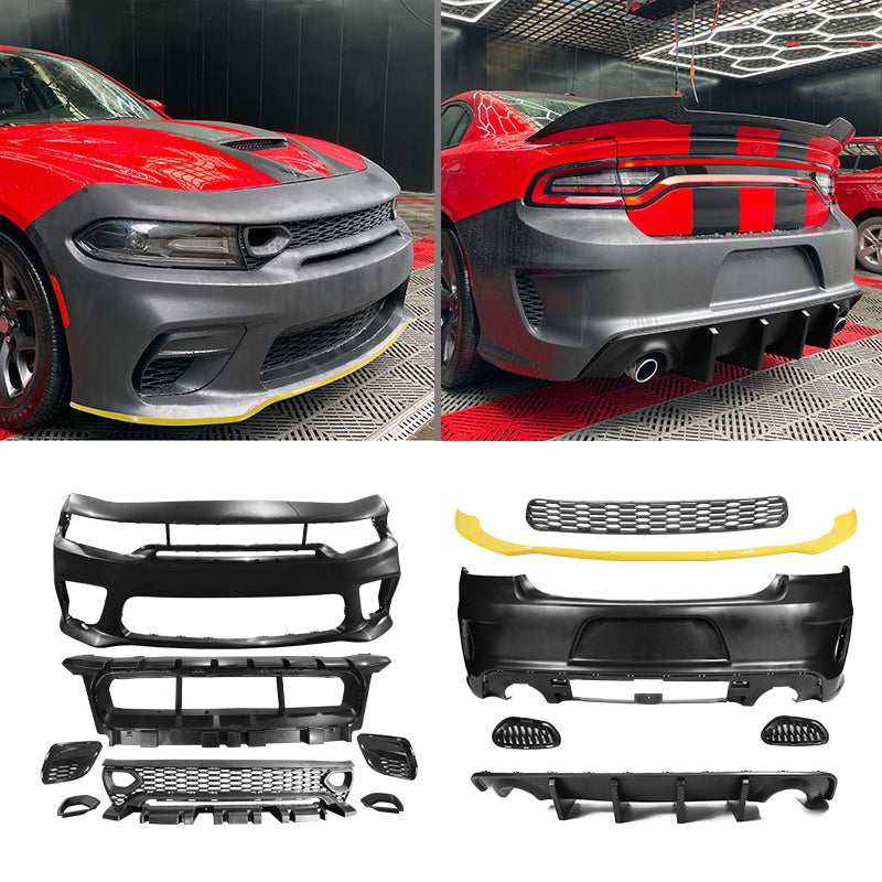 2015-2023 Dodge Charger Rear & Front Bumper Yellow Lip Diffuser