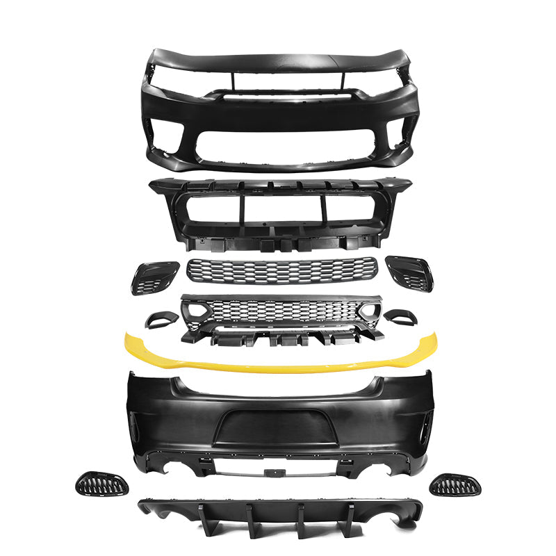 2015-2023 Dodge Charger Rear & Front Bumper Yellow Lip Diffuser