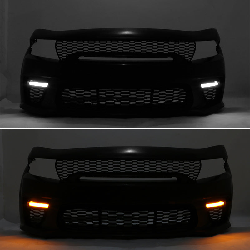 2015-2023 Dodge Charger Widebody Front Bumper Cover Pink Lip LED PP