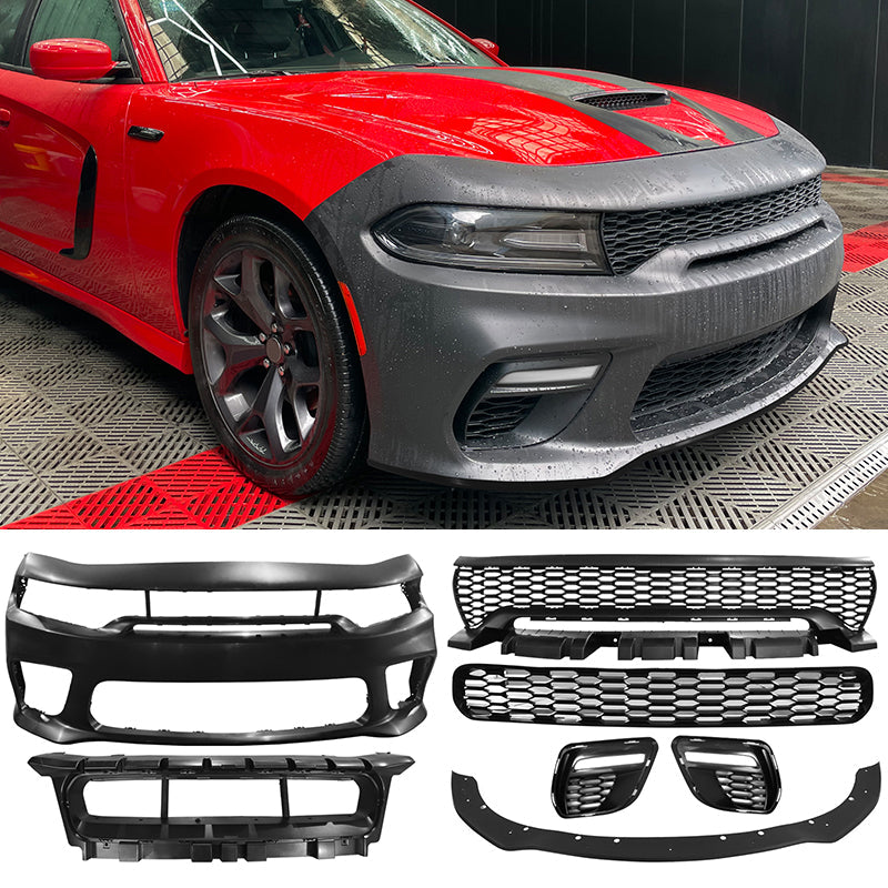 2015-2023 Dodge Charger Front Bumper Cover Grill LED Widebody Black P