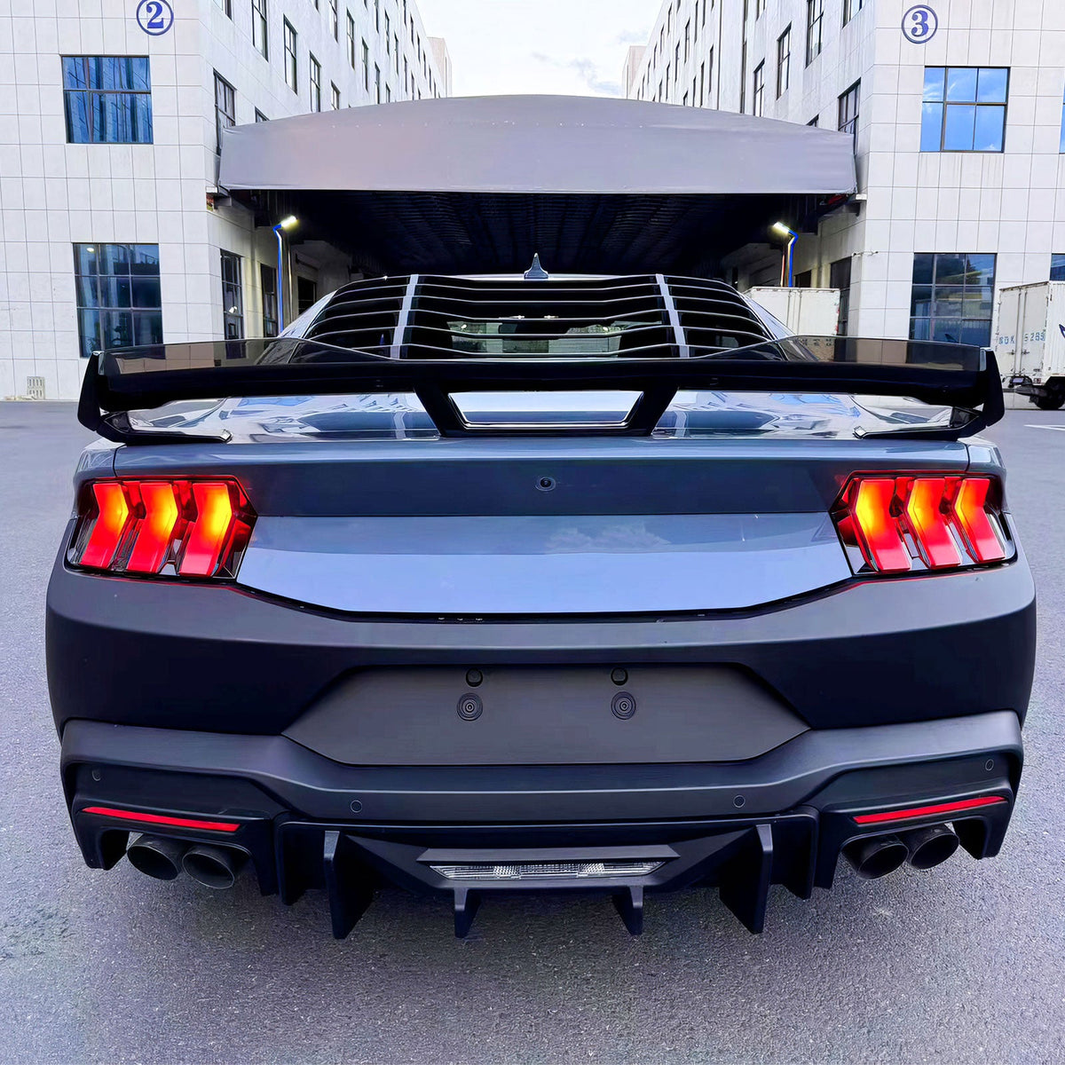 2024-2025 Ford Mustang Dark Horse Gloss Trunk Spoiler W/ Gurney Glap