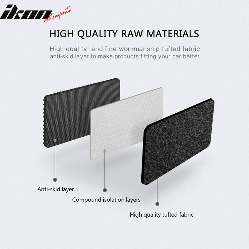 Car Floor Mat for 2006-2011 Honda Civic Black Red Stitch 3PC Nylon