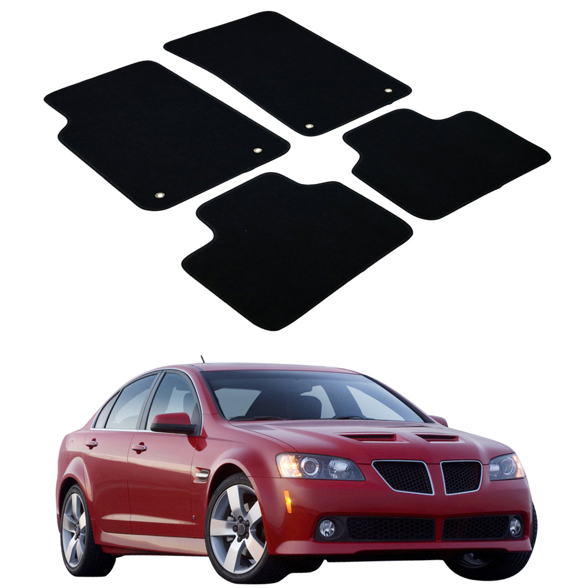 Car Floor Mat for 2008-2009 Pontiac G8 Black Front Rear Nylon 4PC