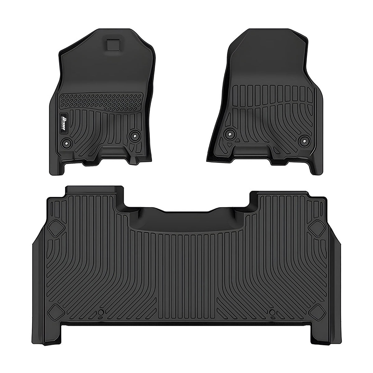 Car Floor Mat for 2019-2024 Ram 1500 Crew Cab All Weather 3D TPE 3PC