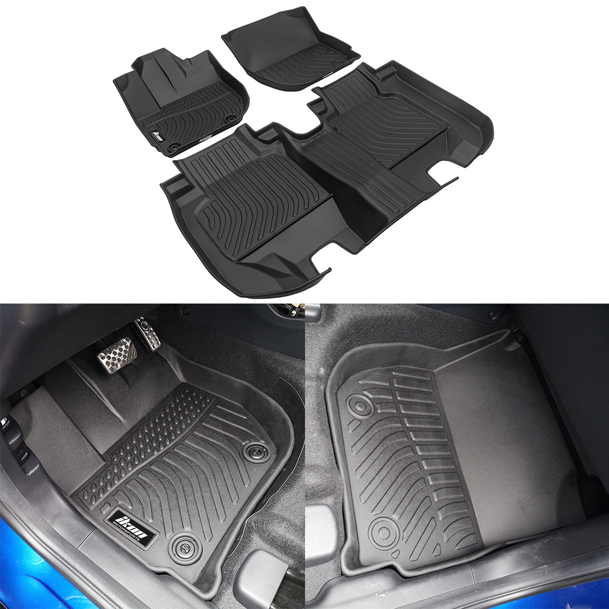 Car Floor Mat for 2016-2022 Honda HR-V All Weather 3D Molded Pad TPE
