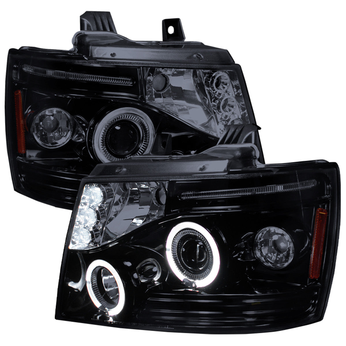 Spec-D 07-13 Avalanche/Tahoe Halo Projector Headlights Smoked