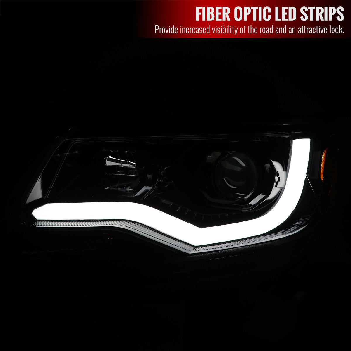 Spec-D 15-22 Chevy Colorado Headlights LED Bar Projector Jet Black