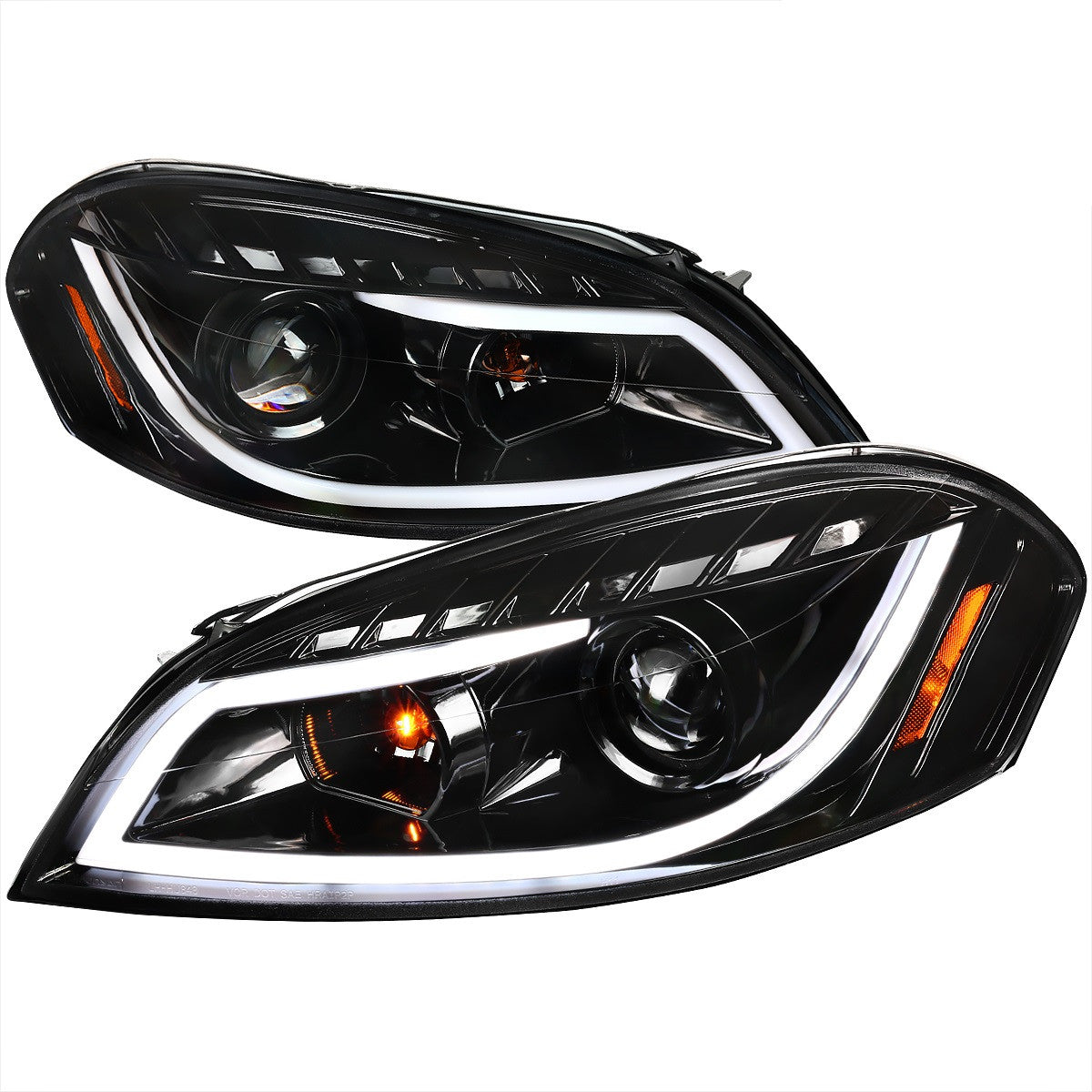 Spec-D 06-16 Impala/Monte Carlo Headlights LED Bar Black/Clear
