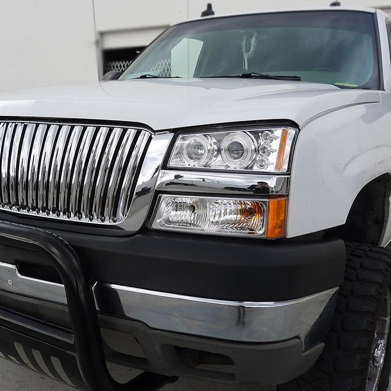 Spec-D 02-06 Avalanche 03-07 Silverado Halo Headlights Chrome