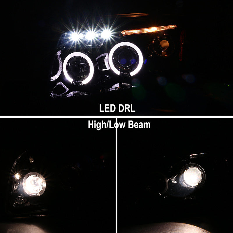 Spec-D 07-12 Dodge Caliber Headlights Halo Projector Smoked