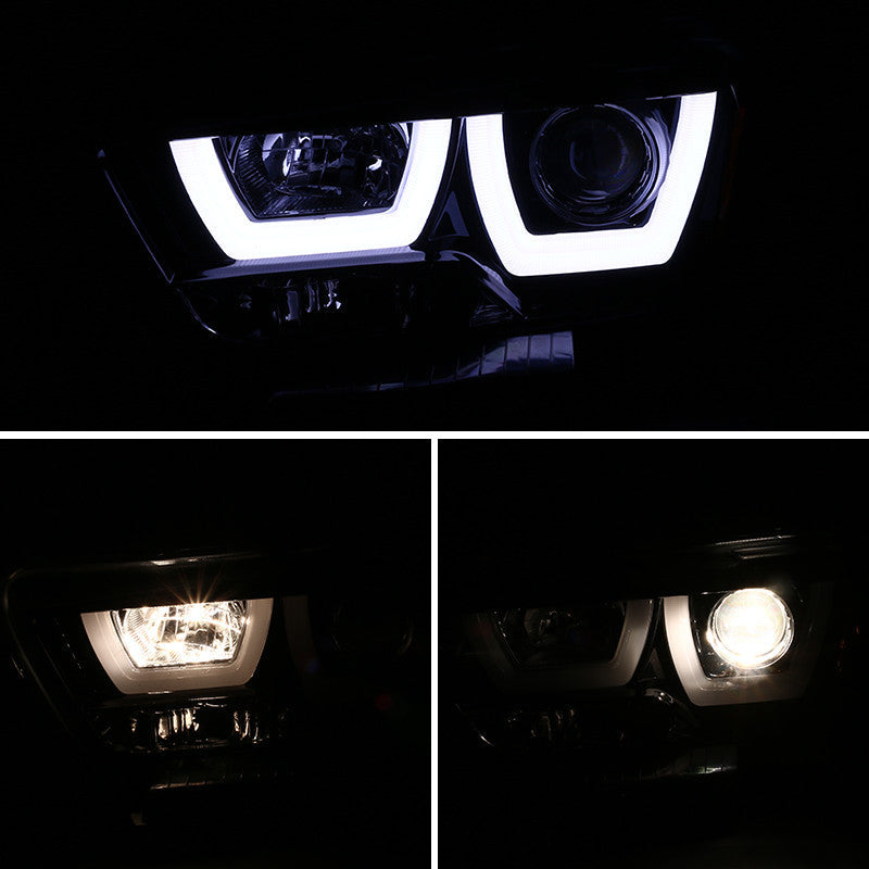 Spec-D 11-14 Dodge Charger U-Shape LED Headlights Black