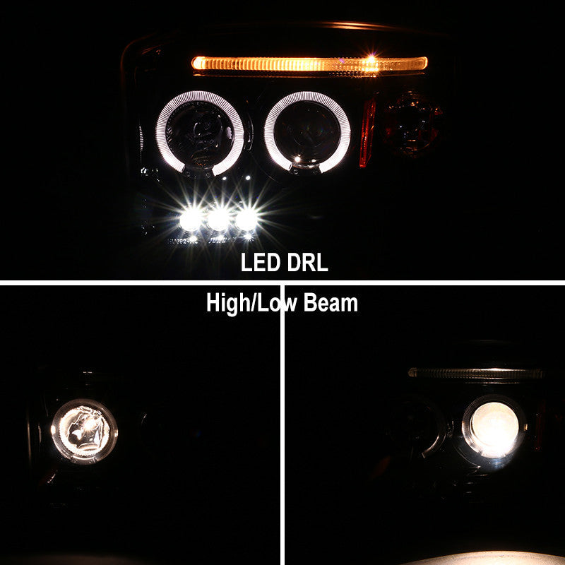 Spec-D 05-07 Dodge Dakota Projector Headlights Black/Smoked
