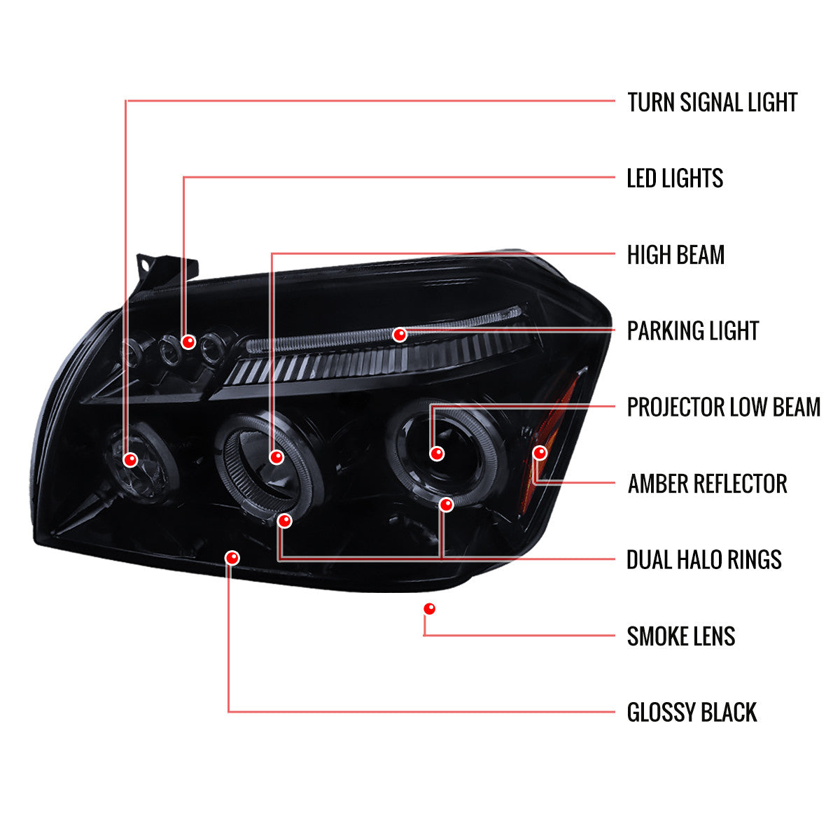 Spec-D 05-07 Dodge Magnum Projector Headlights Black/Smoked