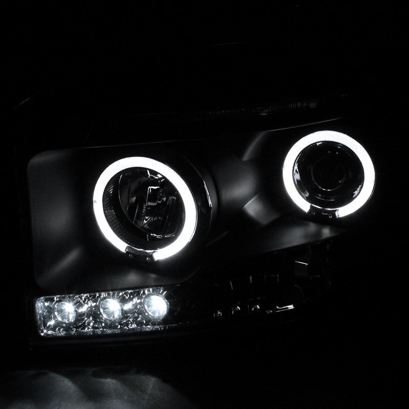 Spec-D 06-08 Dodge Ram Halo LED Projector Headlights Black