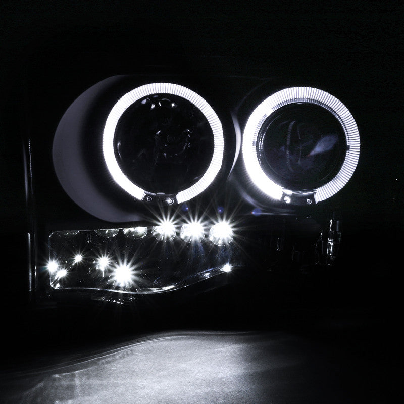 Spec-D 02-05 Dodge Ram Halo LED Projector Headlights Black