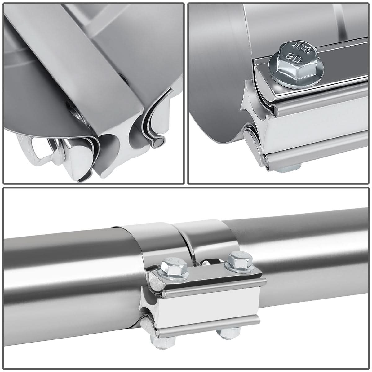 4.0" Lap Joint Exhaust Band Clamp Muffler Sleeve Coupler Stainless Steel