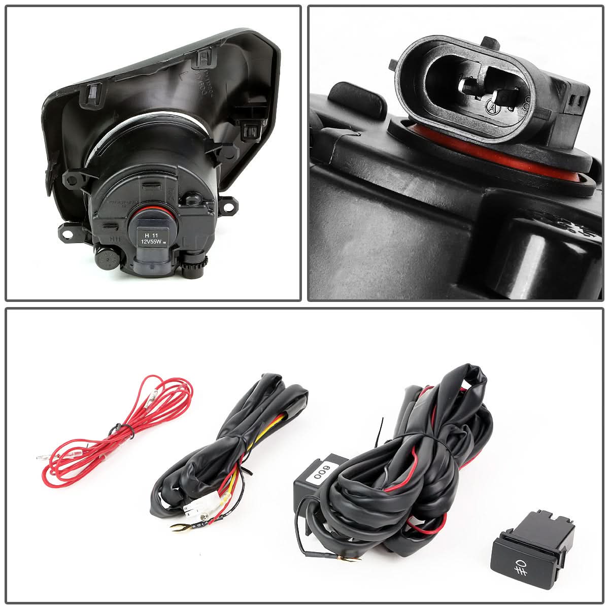 2016-2020 Toyota Tacoma Fog Lights with Switch & Bezel - Smoke