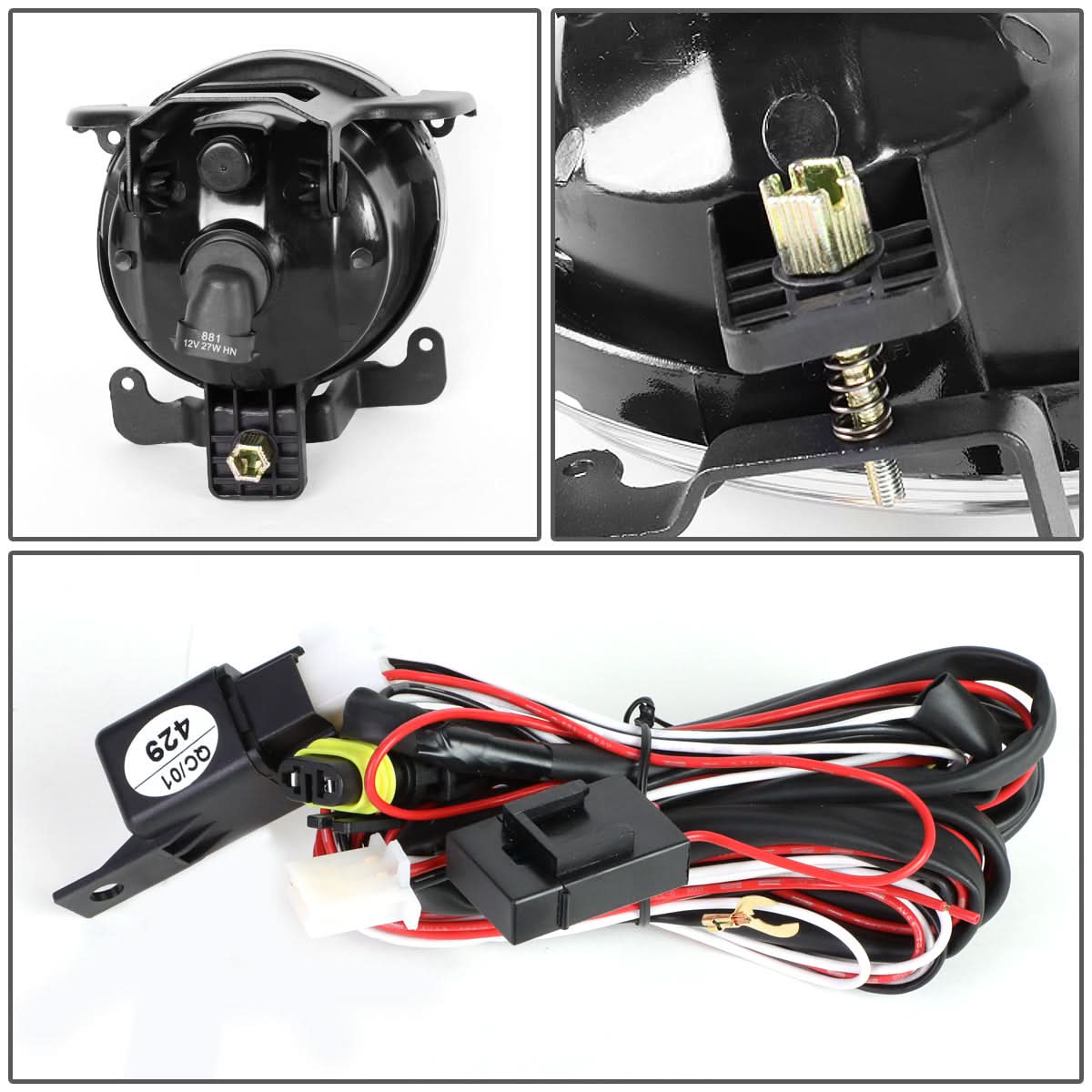 03-06 Hyundai Accent Smoke Fog Lights with Switch - 881 Bulb