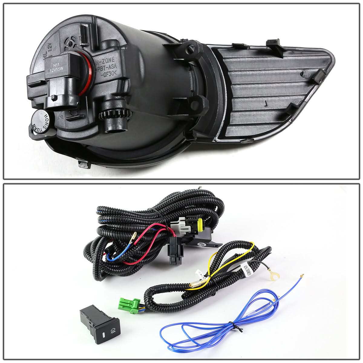 2011-2017 Toyota Sienna Fog Lights with Switch Chrome Bezel H11