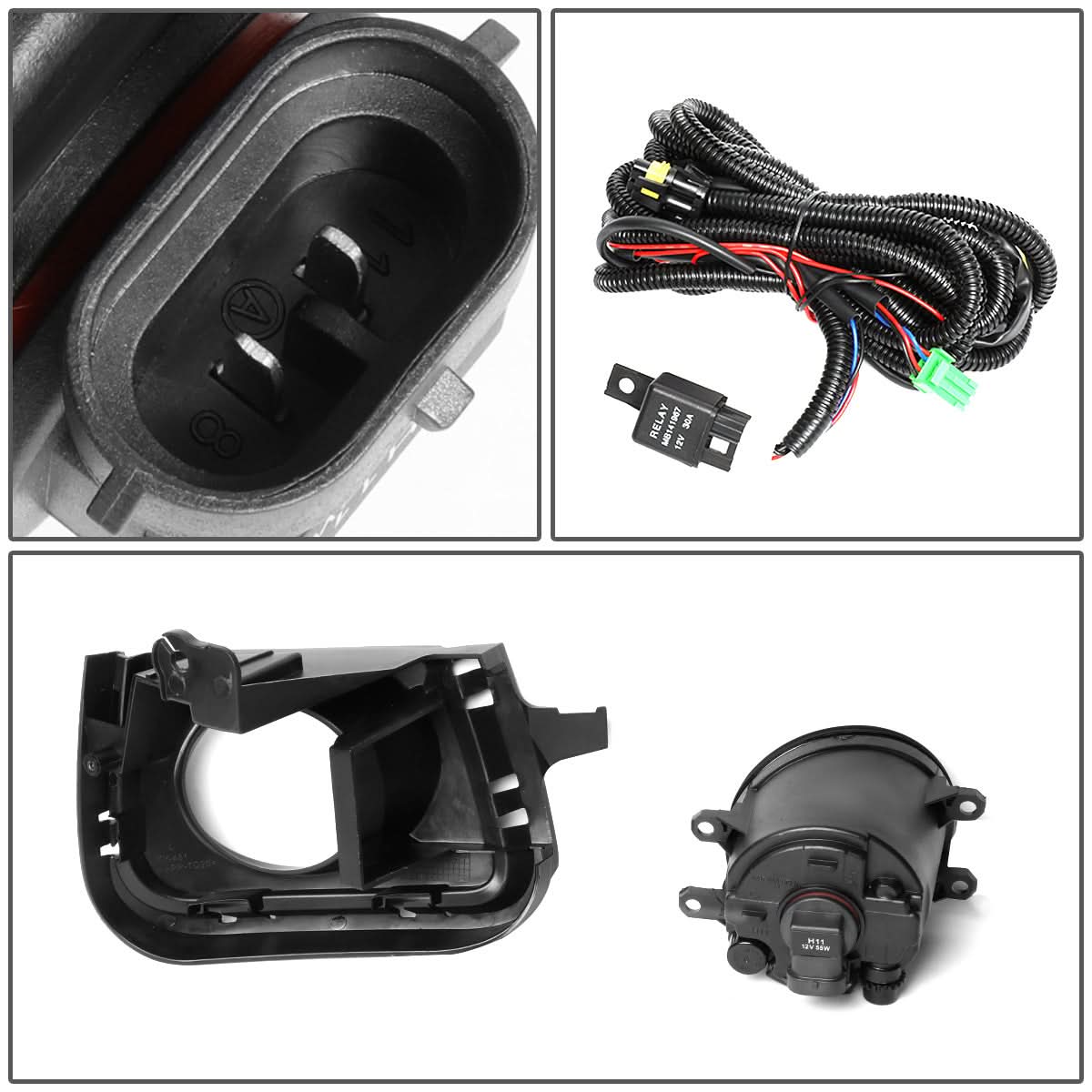 2012-2014 Toyota Prius C Fog Lights with Switch & Bezel - Smoke