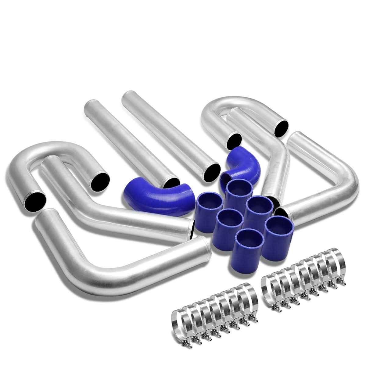 Universal 2.75" Aluminum Intercooler Piping Kit - 8PC with Clamps