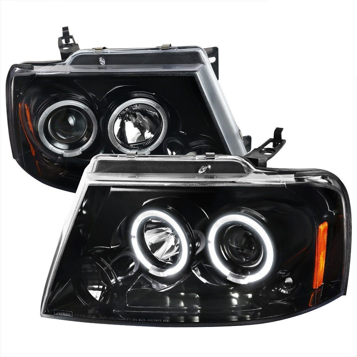 Spec-D 04-08 Ford F-150 Headlights Dual Halo Projector Jet Black