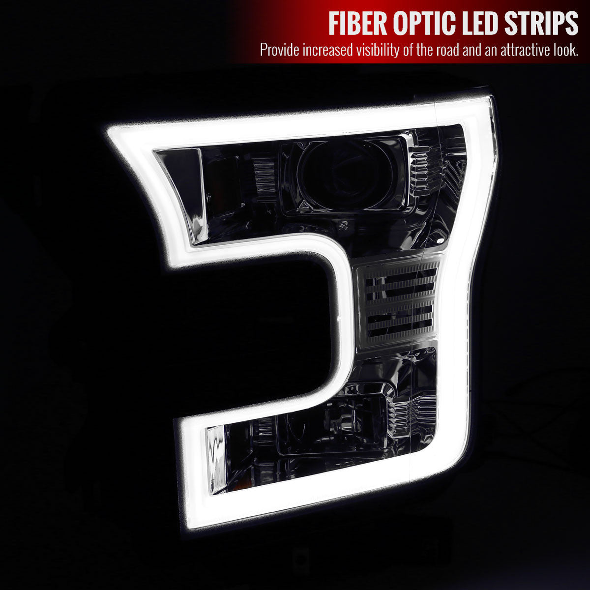 Spec-D 15-17 Ford F-150 Projector Headlights Chrome/Clear Halogen