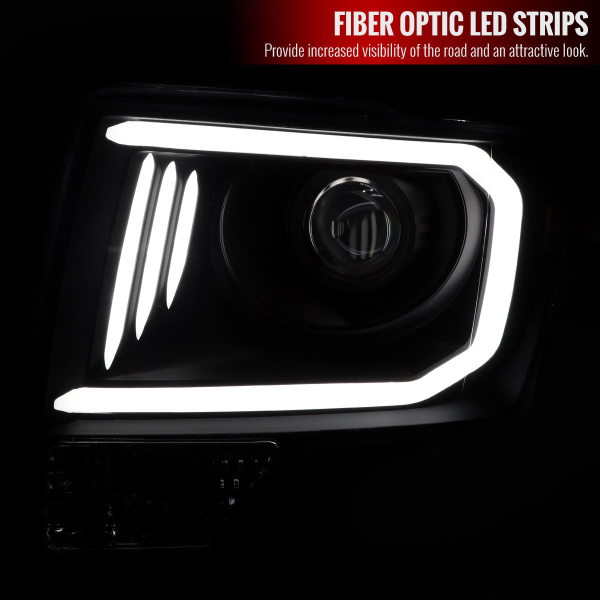 Spec-D 09-14 Ford F150 Projector Headlights Black/Clear