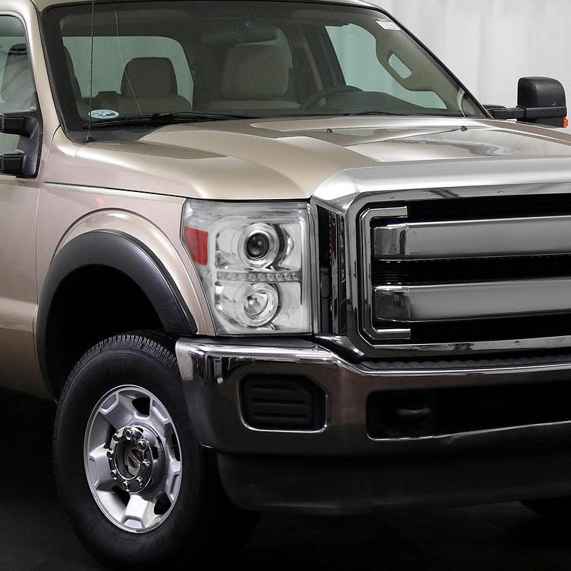 Spec-D 11-16 Ford F250 F350 F450 Projector Headlights Chrome