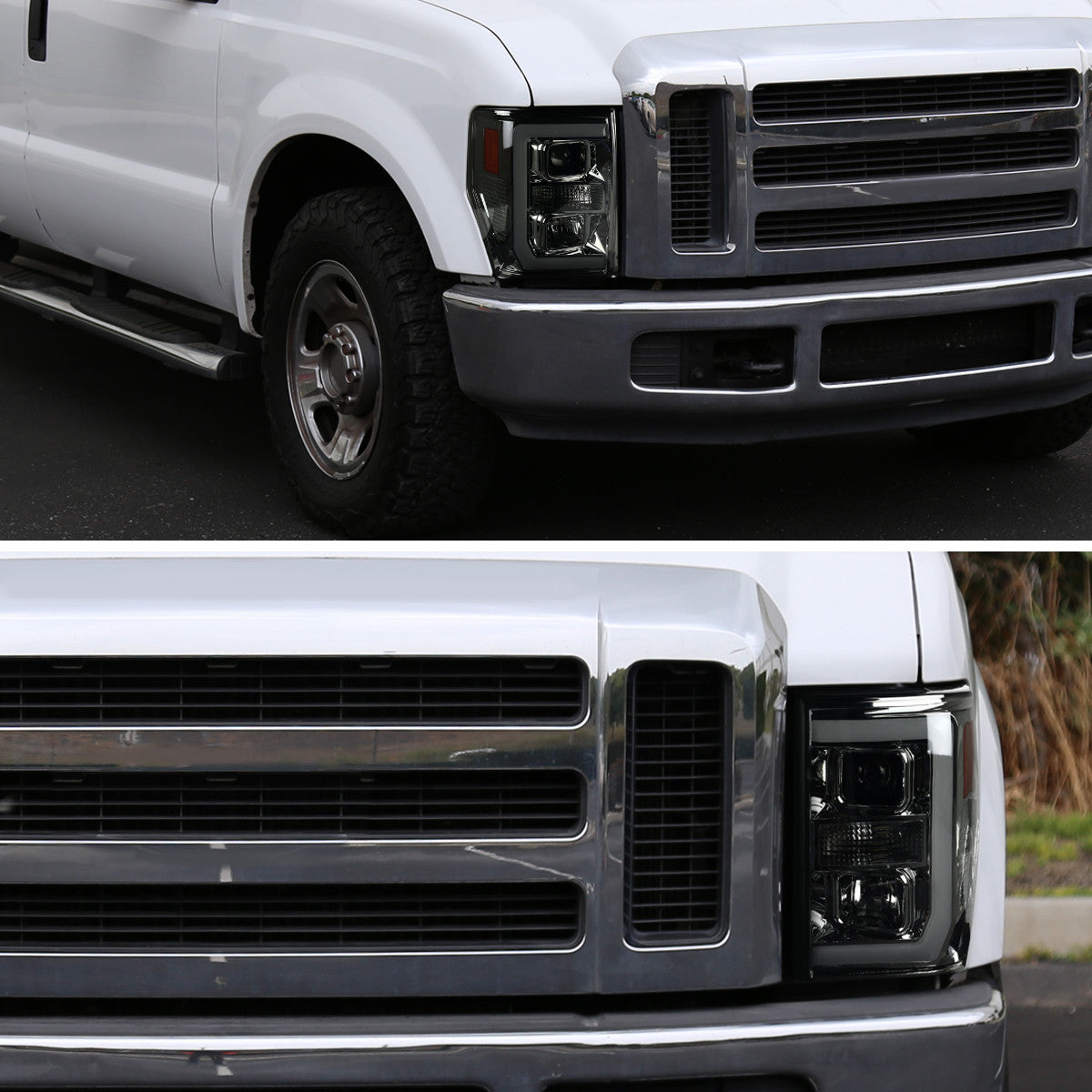 Spec-D 08-10 F250 F350 F450 Super Duty Headlights Chrome SM