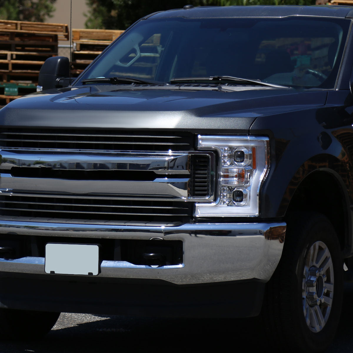 Spec-D 17-19 Ford F250 Projector Headlights LED Bar Chrome