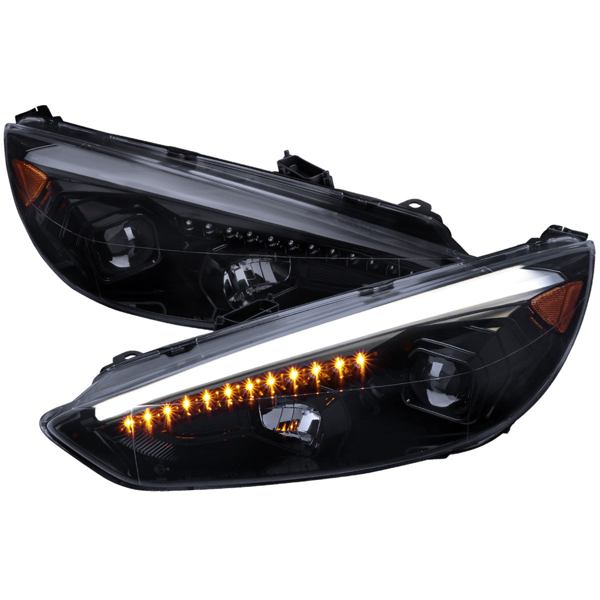 Spec-D 15-17 Ford Focus Projector Headlights SEQ LED Smoked