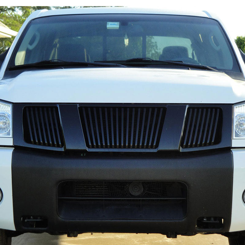 2004-2007Â Nissan Titan Front Hood Grille Vertical Style Black ABS