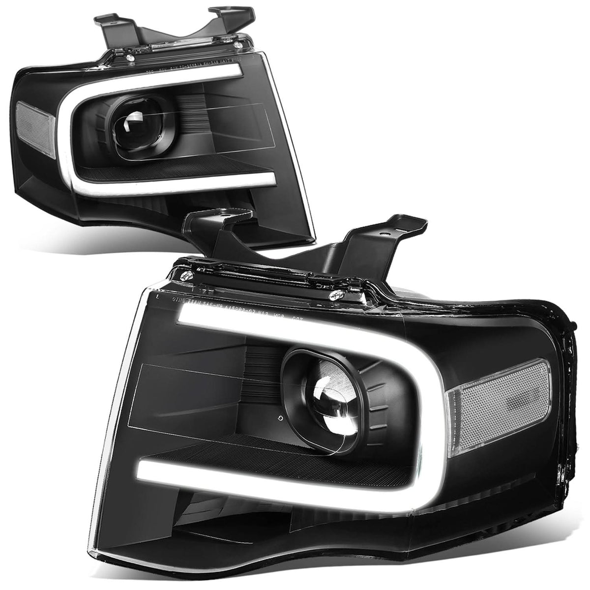 2007-2014 Ford Expedition 3D LED DRL Projector Headlights Black