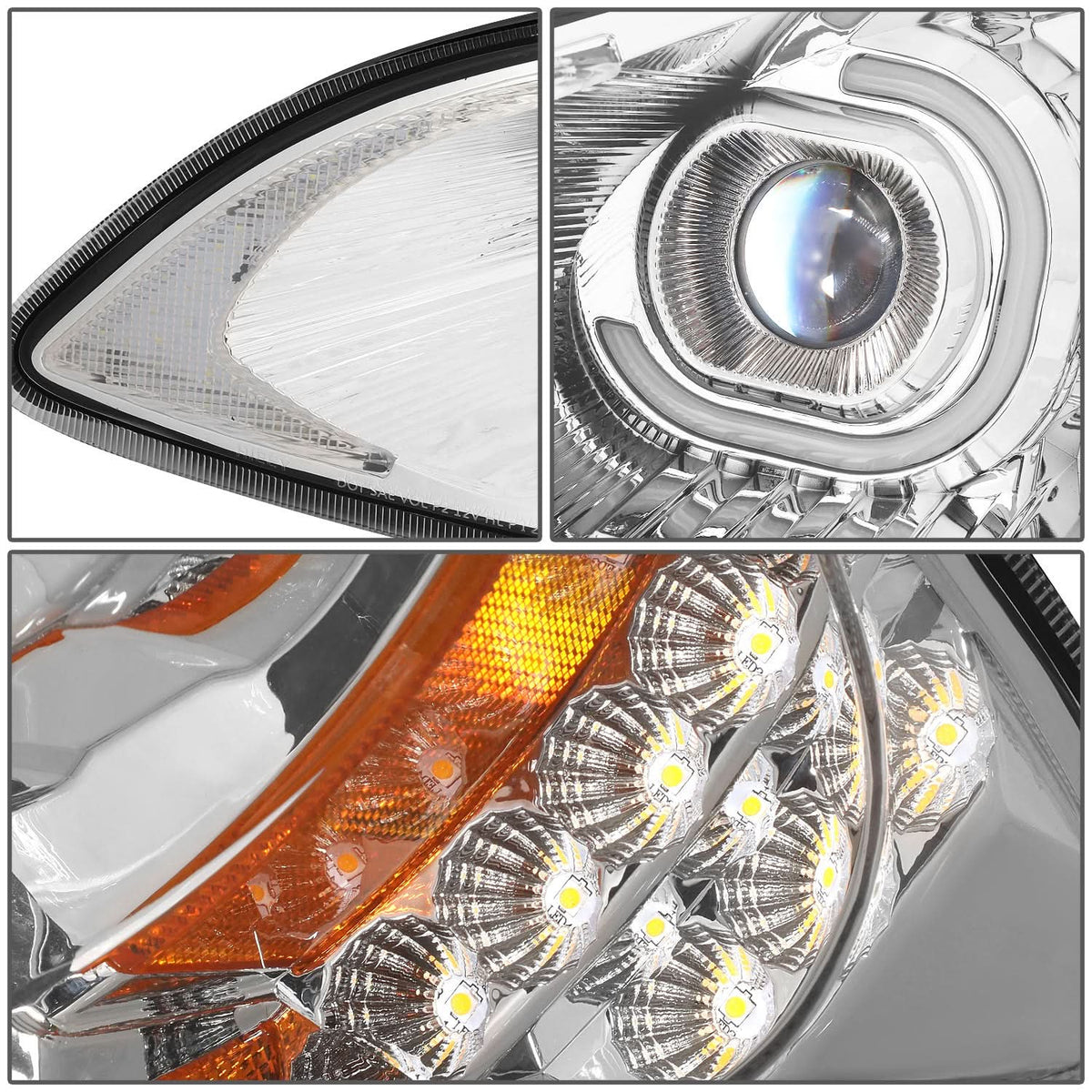 09-18 International Harvester ProStar Full LED Conversion Headlights - Chrome