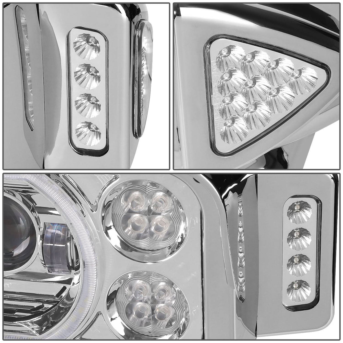 81-88 Peterbilt 359 / 87-07 379 / 08-21 389 LED Clear Headlights