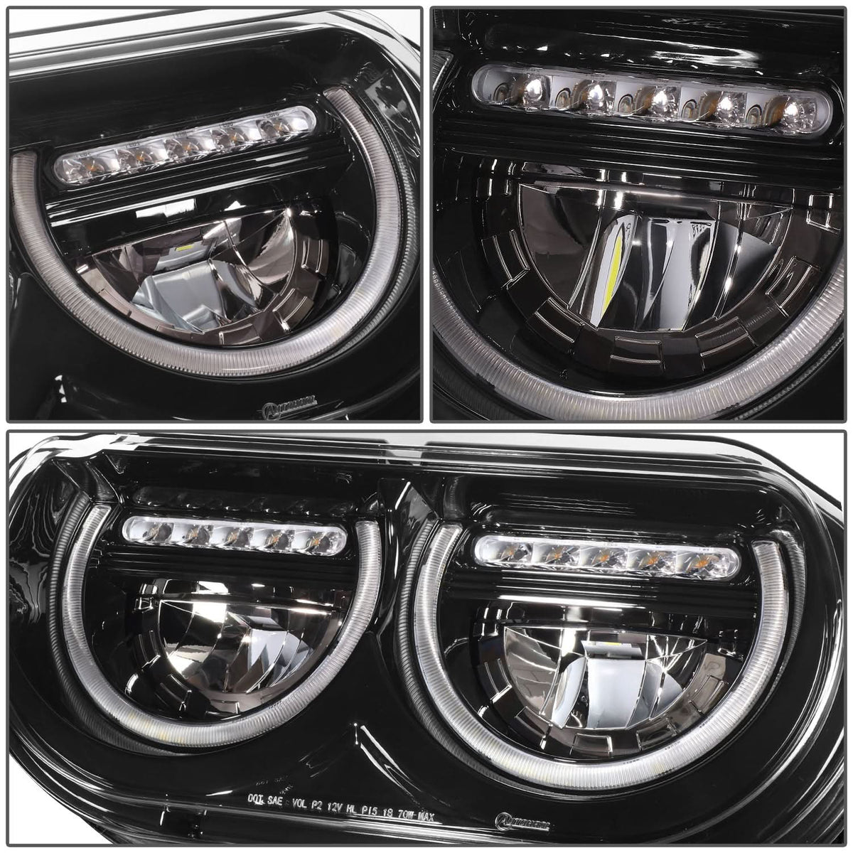 2008-2014 Dodge Challenger Black Housing Headlights