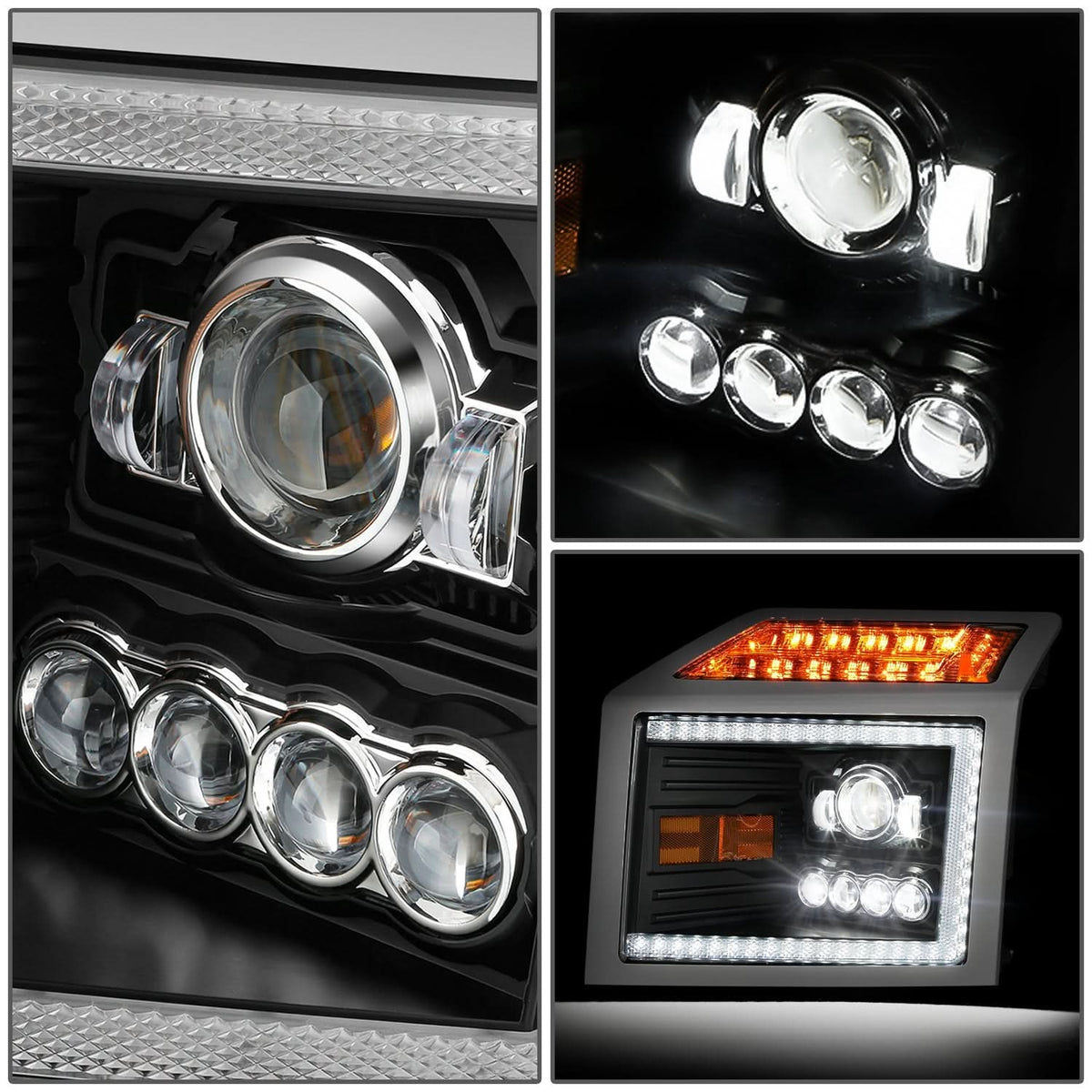 18-25 Mack Anthem LED Projector Conversion Headlights - Black