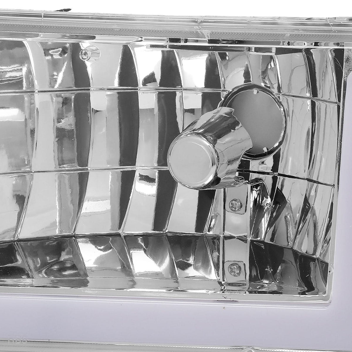 92-96 Ford F-150 F-250 F-350 Bronco Dual LED DRL Headlights Chrome