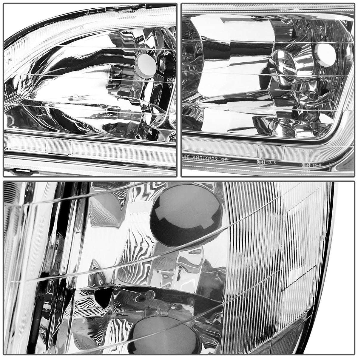 98-02 Honda Accord LED DRL Chrome Housing Headlights